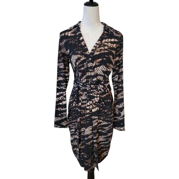 Calvin Klein Dresses & Skirts - Calvin Klein Animal Print‎ Belted Faux Wrap Jersey Knit Dress Size 10